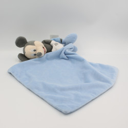 Doudou bébé Mickey gris bleu avec mouchoir DISNEY BABY