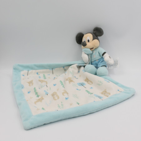 Doudou Mickey bleu avec mouchoir sapins ours DISNEY BABY