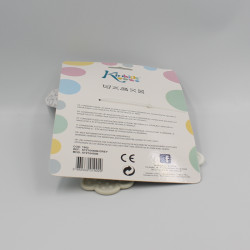Doudou plat chien gris blanc pois dentition KIOKIDS
