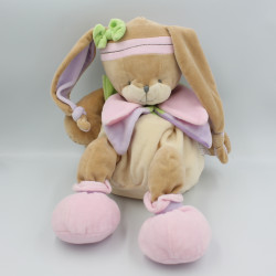 Doudou et compagnie range pyjama lapin Lila beige rose mauve vert blanc