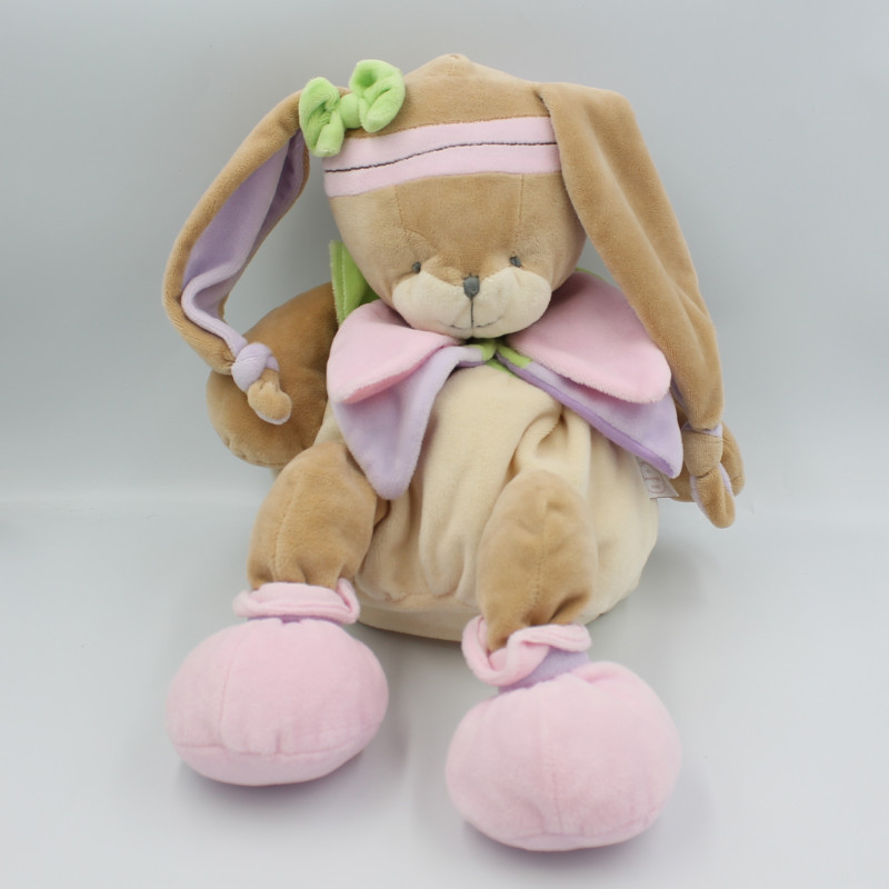 Doudou et compagnie range pyjama lapin Lila beige rose mauve vert blanc