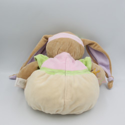 Doudou et compagnie range pyjama lapin Lila beige rose mauve vert blanc