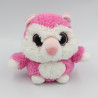 Doudou peluche chat rose blanc gros yeux brillant Simba Toys
