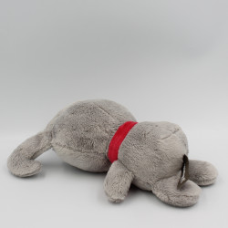 Doudou chien lapin gris rouge ORCHESTRA