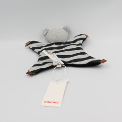 Doudou plat panda noir gris marron CATIMINI