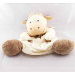 Doudou semi plat vache daisy blanc marron JOLLYBABY