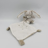 Doudou lapin beige marron blanc mouchoir TEX BABY