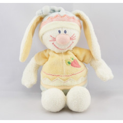 Doudou lapin jaune bleu carottes KIABI
