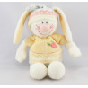 Doudou lapin jaune bleu carottes KIABI