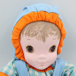 Ancienne Poupée bleu orange Jammie Pies Les petits bonheurs PLAYSKOOL 1987 Rare