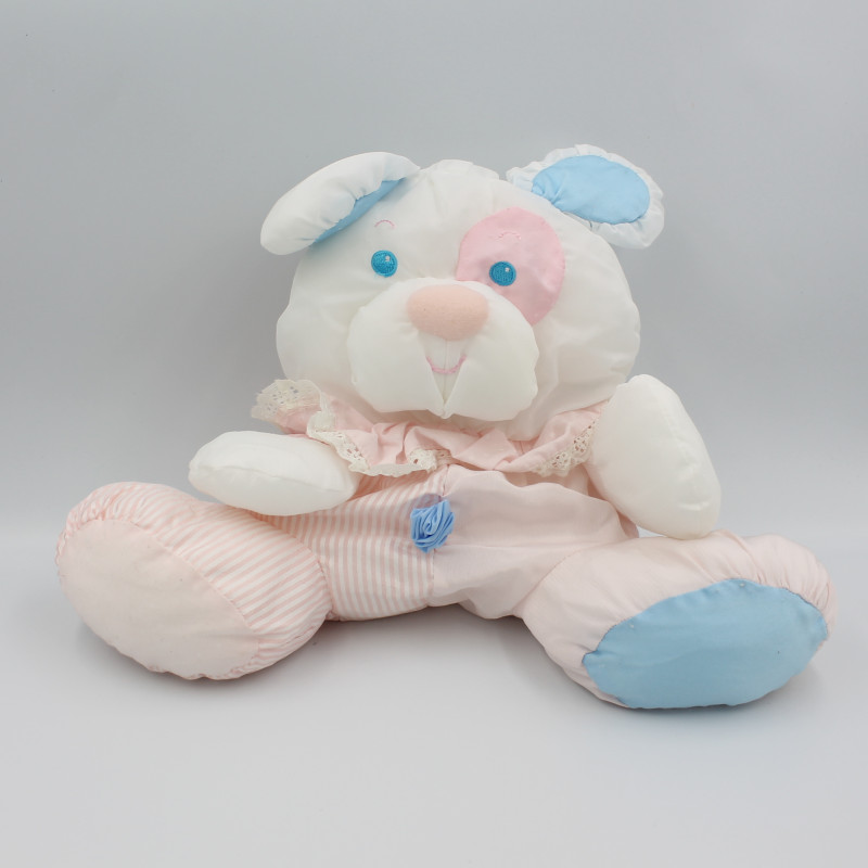 Peluche Puffalump lapin chien blanc rose bleu FISHER PRICE