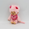 Peluche Singe Kiki rose bavoir MONCHHICHI