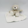 Doudou ours gris beige mouchoir Cajou SUCRE D'ORGE