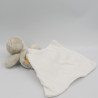 Doudou ours gris beige mouchoir Cajou SUCRE D'ORGE