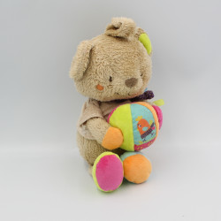 Doudou musical ours beige vert bleu violet rose balle SIMBA TOYS