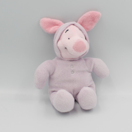 Doudou cochon Porcinet en pyjama mauve DISNEY NICOTOY 23 cm