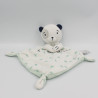 Doudou plat ours panda blanc bleu des petits calins MOTS D'ENFANTS SIPLEC