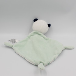 Doudou plat ours panda blanc bleu des petits calins MOTS D'ENFANTS SIPLEC