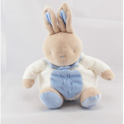 Doudou Lapin boule bleu blanc KLORANE