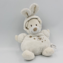 Doudou ours déguisé en lapin blanc NICOTOY