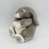 Peluche lapin gris blanc toute douce GIPSY