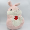 Peluche lapin rose blanc coeur rouge ALPACASSO AMUSE