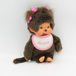 Peluche Singe Kiki Monchhichi bavoir SEKIGUCHI