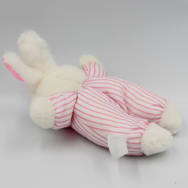 Doudou ours blanc rayé rose DC202