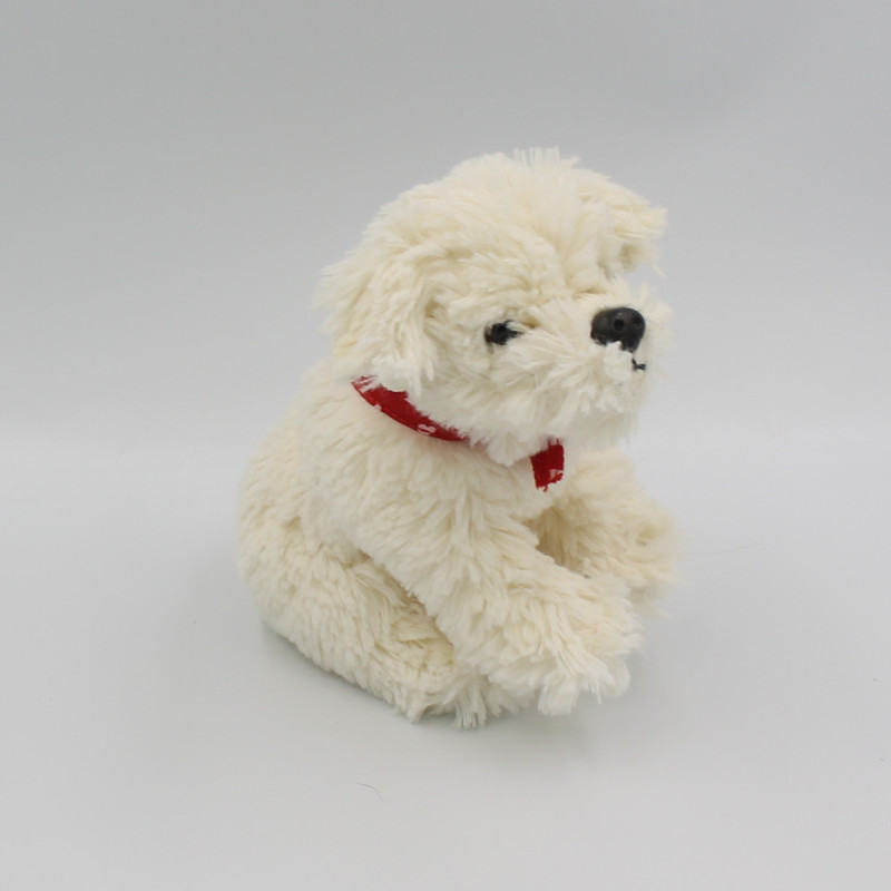 Doudou peluche chien blanc foulard rouge RACHELHALE NICOTOY
