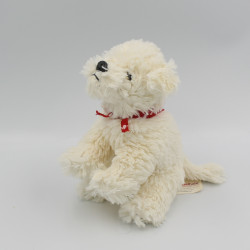 Doudou peluche chien blanc foulard rouge RACHELHALE NICOTOY