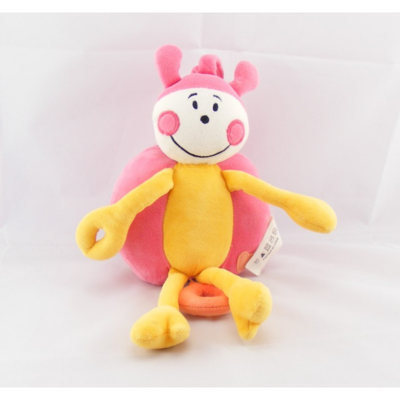 Doudou coccinelle rose vert étoile AUCHAN