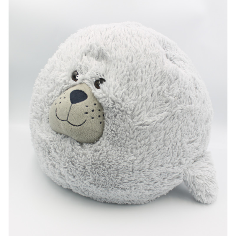 Grande peluche ronde ballon Phoque gris TUKAN
