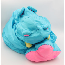 Peluche géante Puffalump hippopotame bleu rose jaune FISHER PRICE 1994