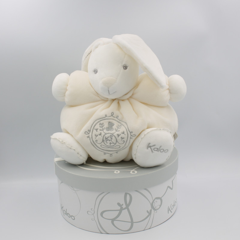 Doudou lapin blanc P'tit lapinou PERLE KALOO 25 cm NEUF