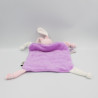 Doudou plat lapin rose mauve Lilas QUE DU BONHEUR