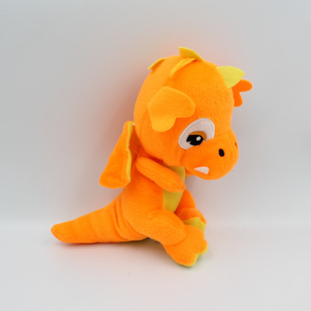 Doudou peluche dragon orange fluo LG IMPORTS