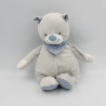 Doudou musical ours gris bleu rayé BOUTCHOU BOUT'CHOU