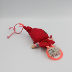 Doudou attache tétine lutin fille rose grelot LILLIPUTIENS