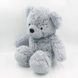 Grand Doudou peluche ours bleu gris HISTOIRE D'OURS