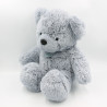 Grand Doudou peluche ours bleu gris HISTOIRE D'OURS