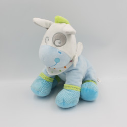 Doudou cheval bleu vert pois MOTS D'ENFANTS