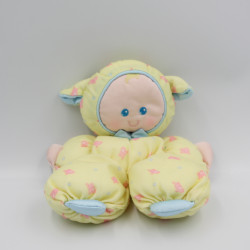 Doudou ancienne poupée lutin chiffon jaune bleu rose FISHER PRICE