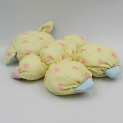 Doudou ancienne poupée lutin chiffon jaune bleu rose FISHER PRICE