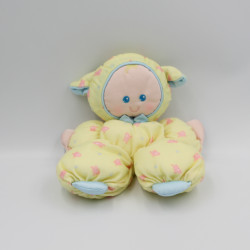 Doudou ancienne poupée lutin chiffon jaune bleu rose FISHER PRICE