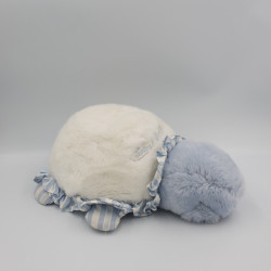 Doudou peluche tortue bleu blanc rayé TARTINE ET CHOCOLAT