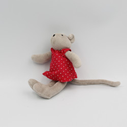 Doudou mini souris robe rouge la grande famille MOULIN ROTY