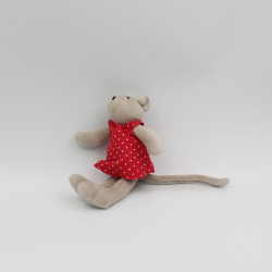 Doudou mini souris robe rouge la grande famille MOULIN ROTY