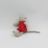 Doudou mini souris robe rouge la grande famille MOULIN ROTY