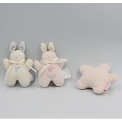 Mini Doudou lapin Patachou rose blanc Corolle lot
