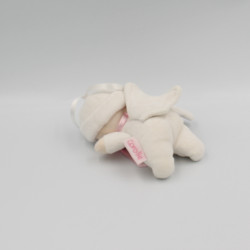 Mini Doudou attache tétine lutin ange blanc rose ailes COROLLE